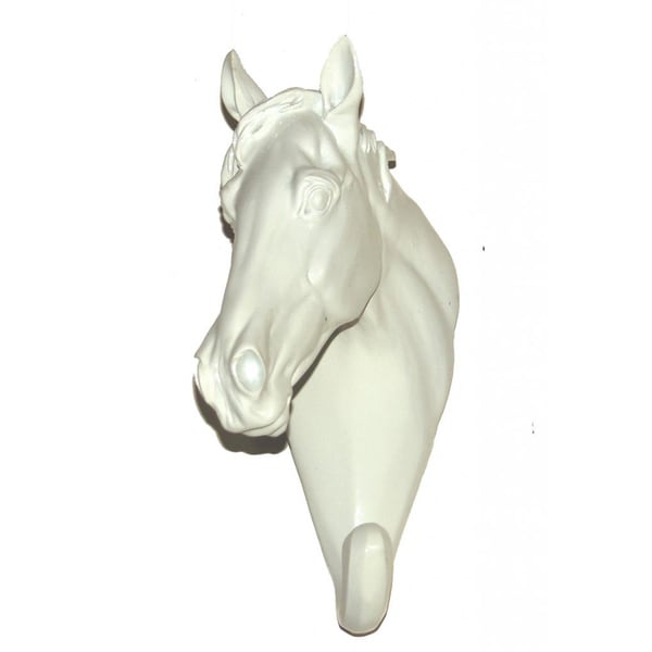 Ceramic Beige High gloss Long Horn Steer in Relief Wall Hook