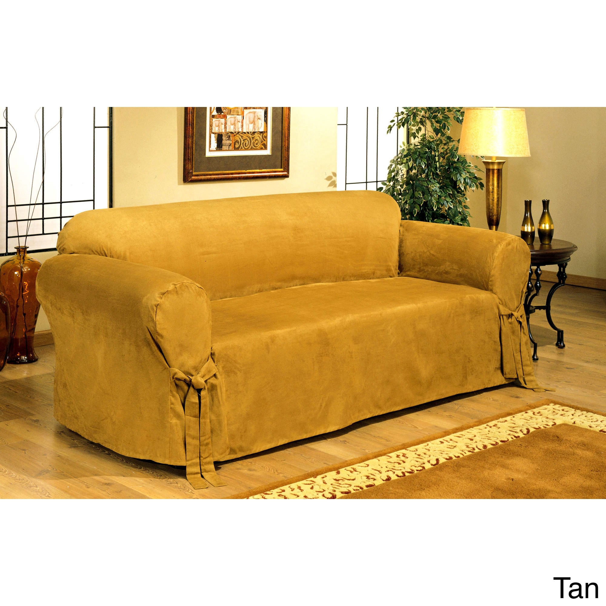 Classic+Slipcovers+Microfiber+Velvet+Loveseat+Slipcover for sale online ...