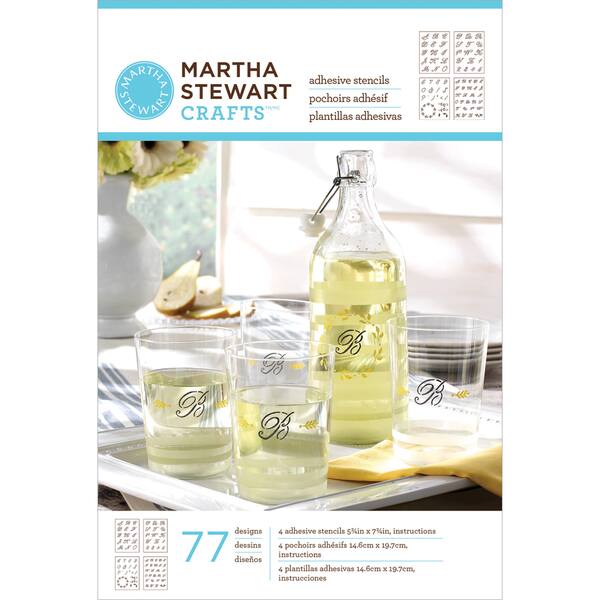 Shop Martha Stewart Crafts Glass Adhesive Stencils Italic Script Overstock 8102234