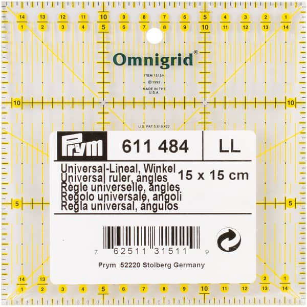Omnigrid Metric Quilter's Ruler-15cm X 15 Cm W/Angles - Bed Bath ...