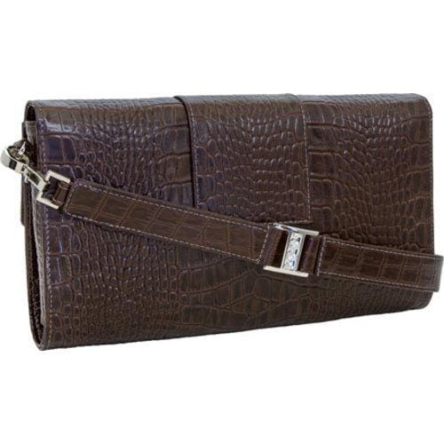 Womens Luis Steven Luisa Clutch with Crystal Logo C 4125 Brown