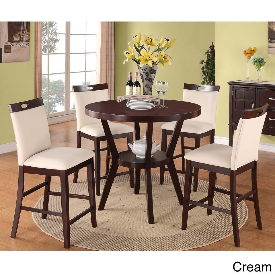 'Rosi' Cream Bicast Leather Counter Chairs (Set of 4)