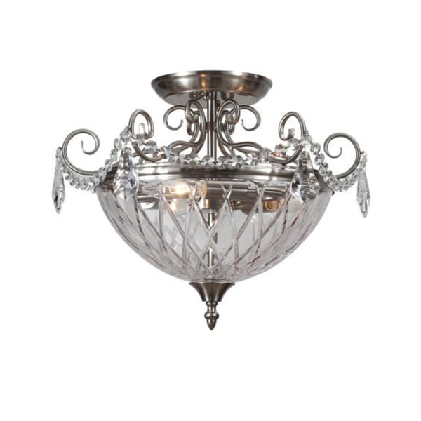 Avery 3 light Polished Chrome Semi flush Mount Crystorama Flush Mounts