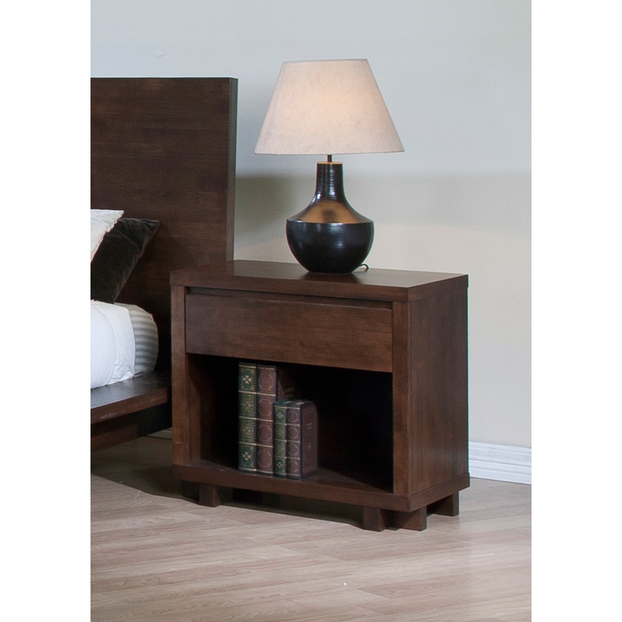 Tonics Harvey 1 drawer Nightstand Brown Size 1 drawer