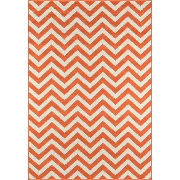 Momeni Baja Chevron Orange Indoor/Outdoor Area Rug - 2'3" x 4'6"