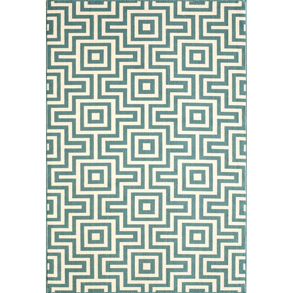 Indoor/ Outdoor Multi Blocks Rug (67 x 96)