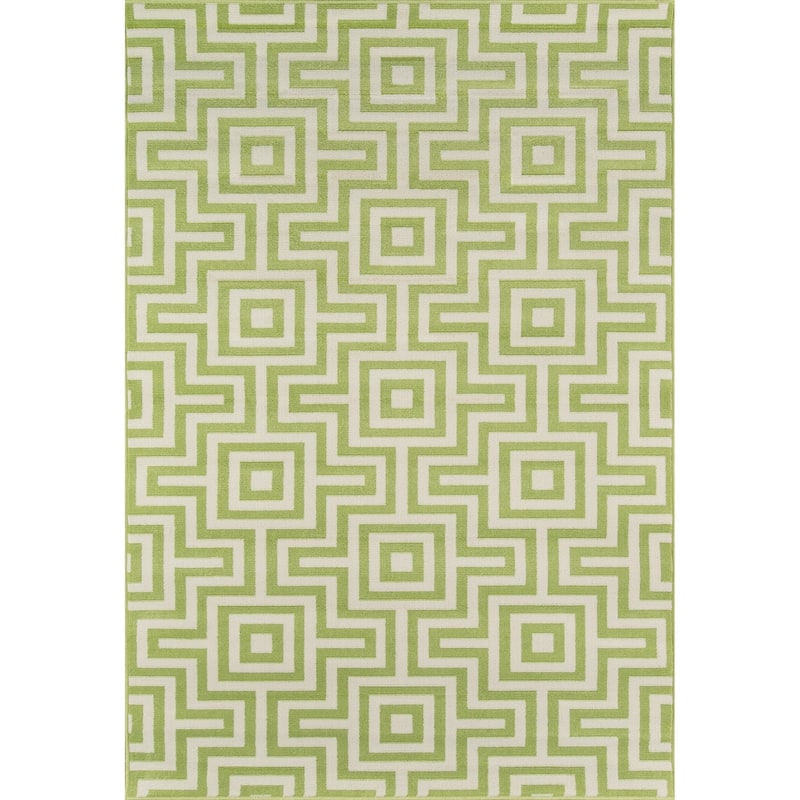 Momeni Baja Retro Indoor Outdoor Rug - 1'8" x 3'7" - Green