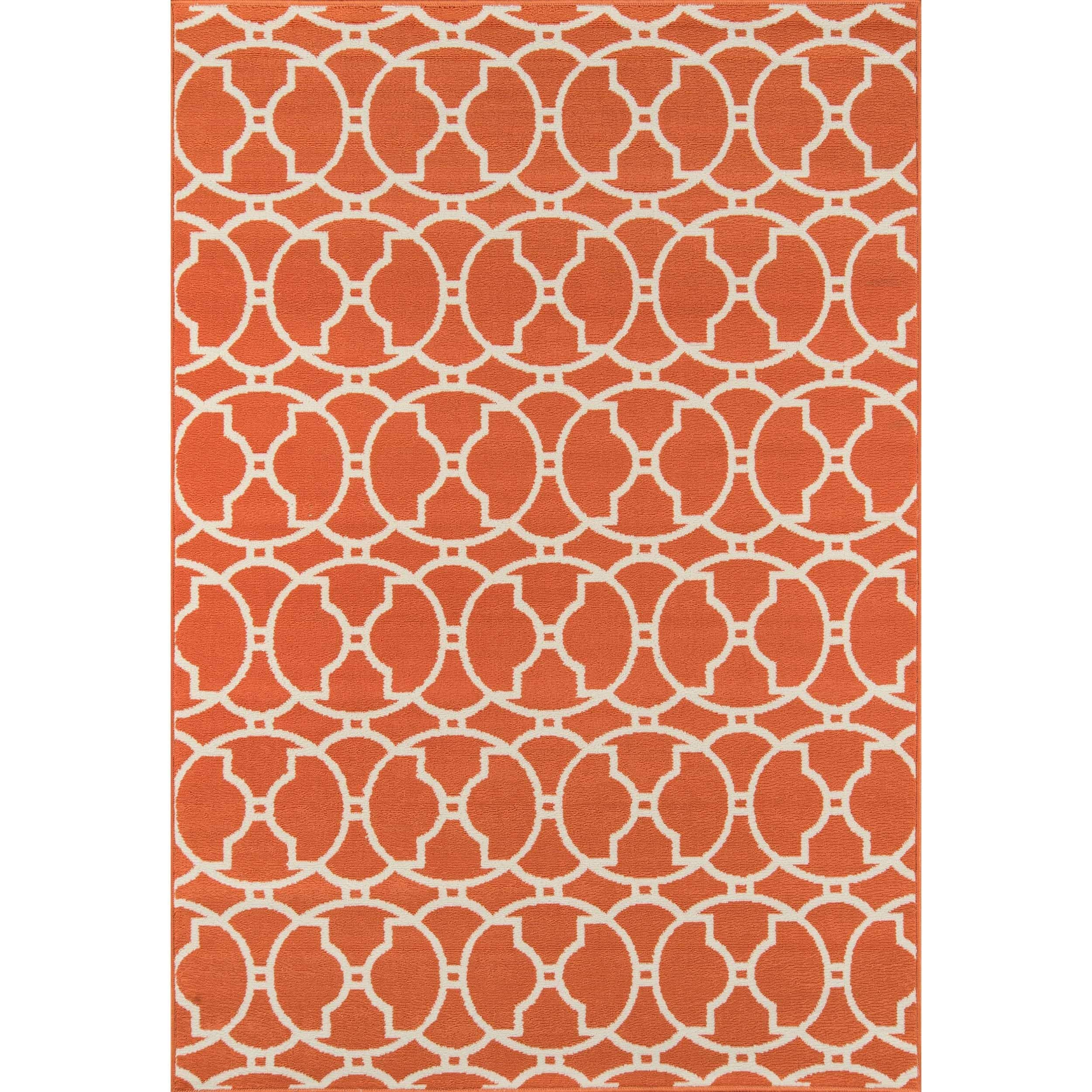 Moroccan Tile Orange Indoor/ Outdoor Rug (710 X 1010)