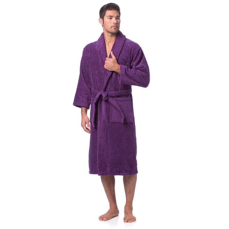 Classic Turkish Cotton Thick Luxurious Shawl Collar Bathrobe
