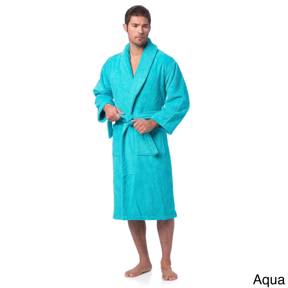 American Soft Linen Unisex Luxury Hotel Spa Warm Shawl Collar Soft Plush Fleece Bath Robe - Teal