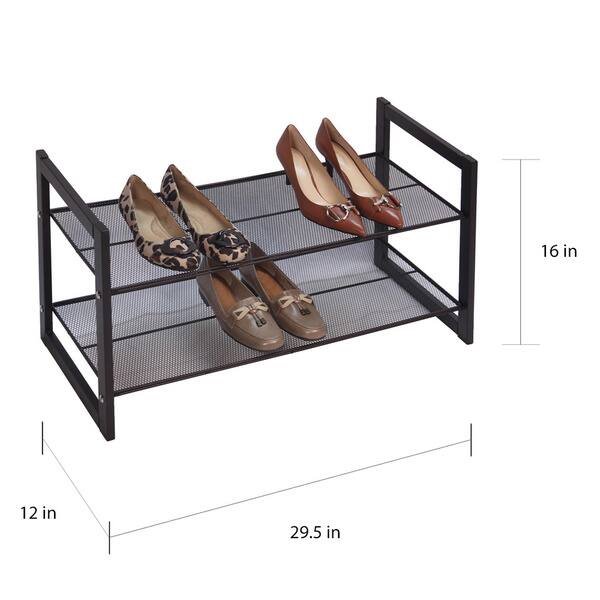 Shop Richards Homewares Metallic Bronze 2 Tier Flat Stackable Shoe Rack Overstock 8104565