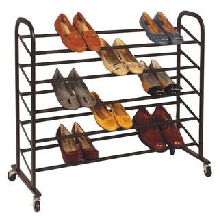 Shop Black Friday Deals On Richards Homewares Bronze Rolling 25 Pair Shoe Rack Overstock 8104567