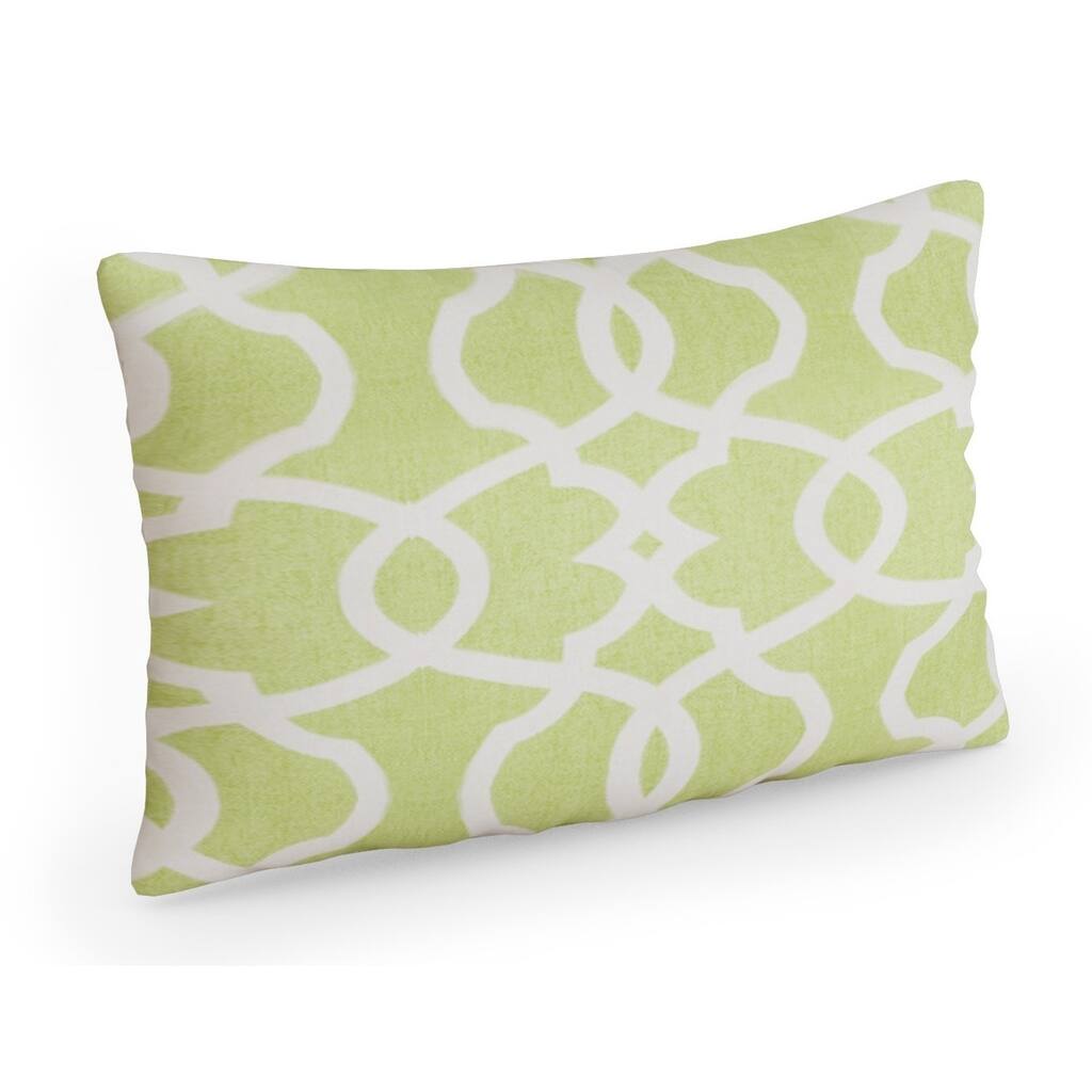 Pillow Perfect Lattice Damask Leaf Rectangular Throw Pillow