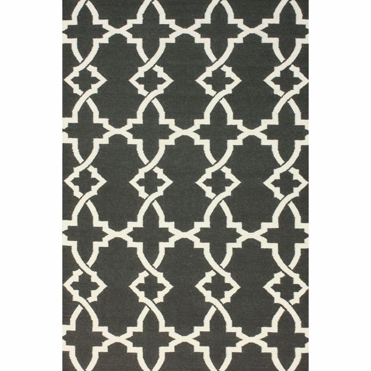 Nuloom Handmade Morroccan Trellis Wool Flatweave Kilim Grey Rug (76 X 96)