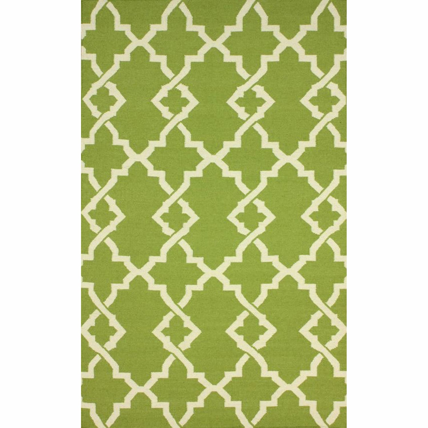Nuloom Handmade Morroccan Trellis Wool Flatweave Kilim Green Rug (5 X 8)