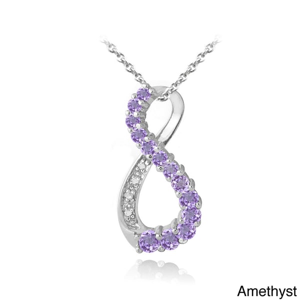 Glitzy Rocks Gemstone and Diamond Accent Infinity Necklace - On Sale ...