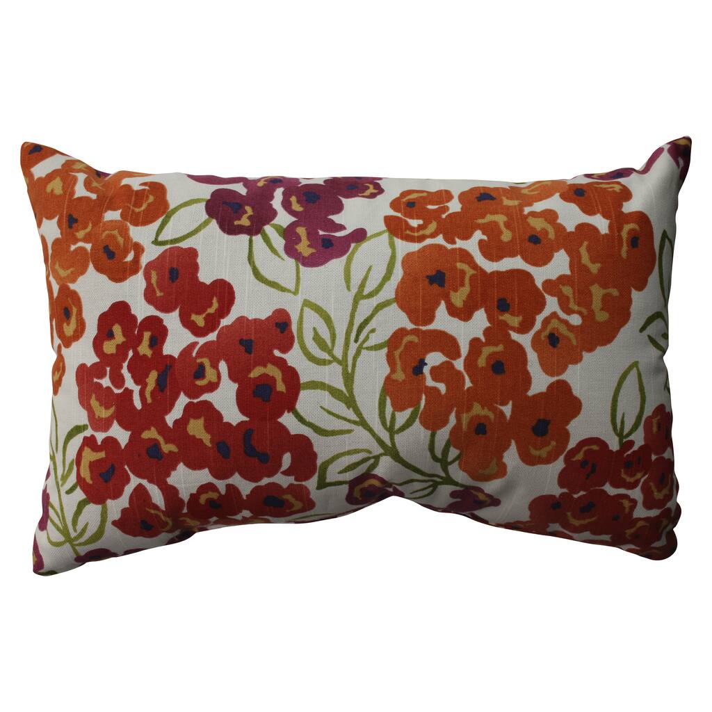 Pillow Perfect Luxury Floral Poppy Rectangular Throw Pillow
