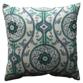 Pillow Perfect Suzani Damask Green 18 inch Throw Pillow Pillow Perfect Throw Pillows