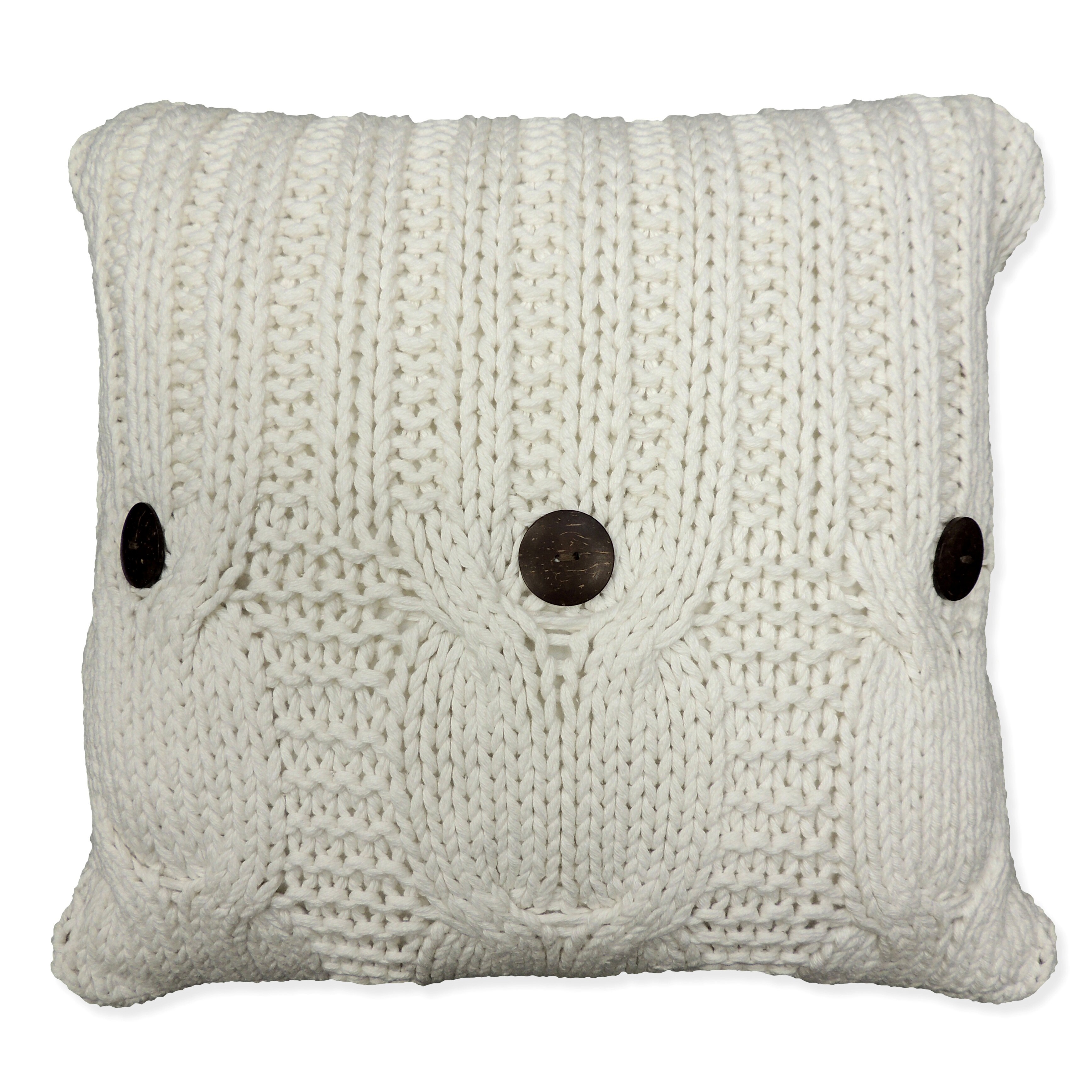 white knit throw pillow