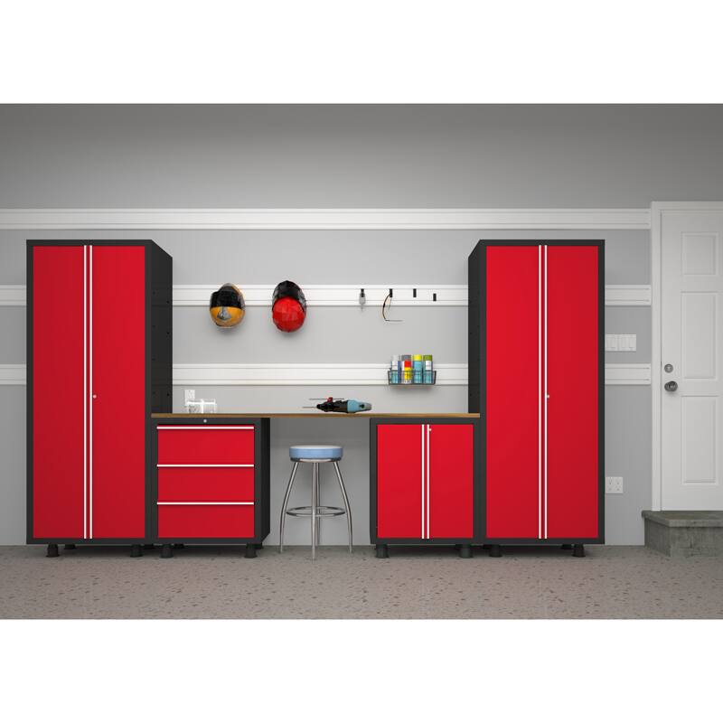 NewAge Products Bold Series 5-Piece Cabinetry Set in Red
