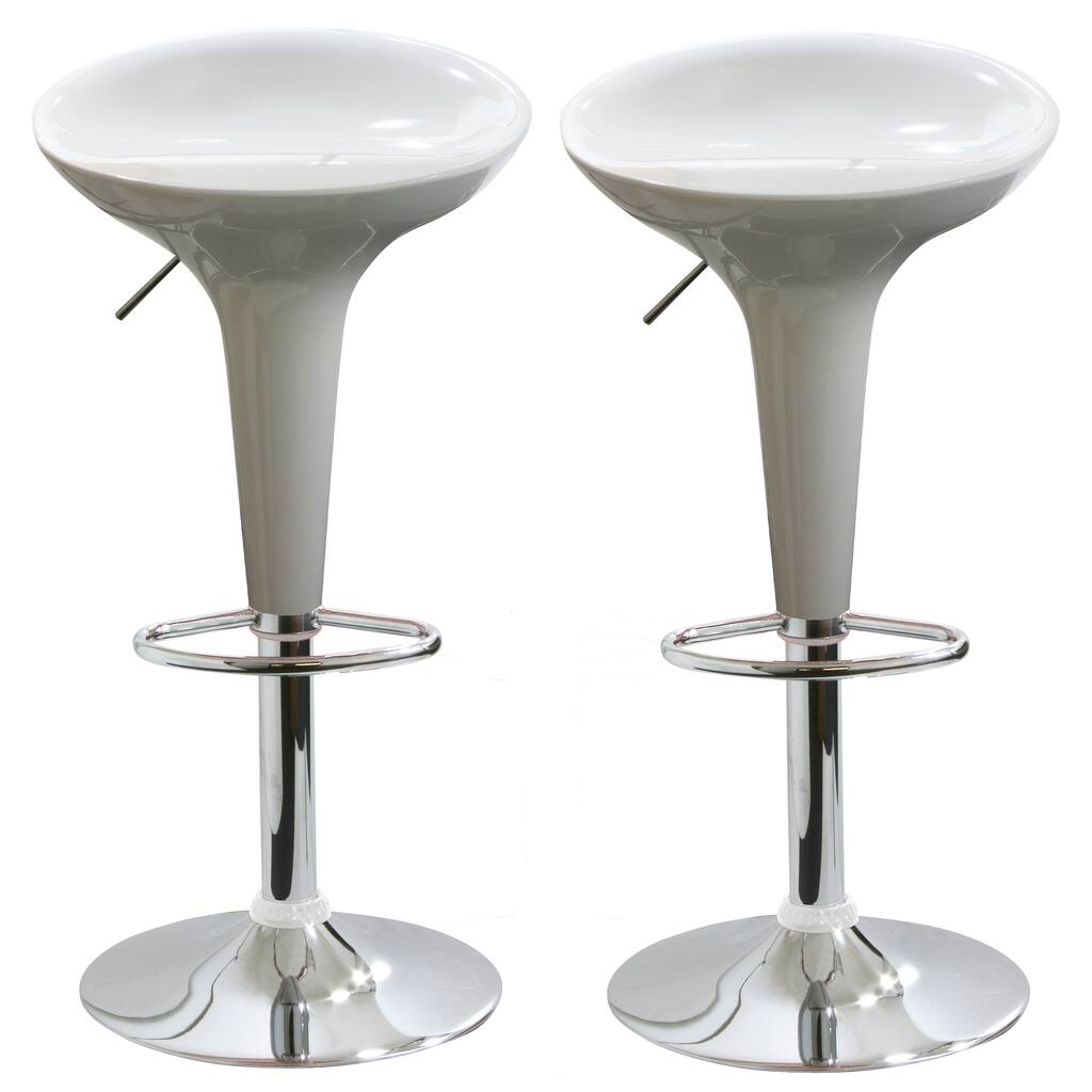 AmeriHome Two-Piece White Barstool Set