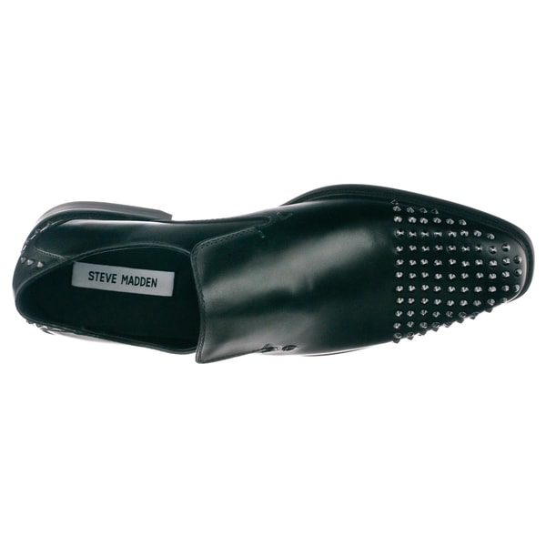 Panikk' Black Leathter Studded Loafers 
