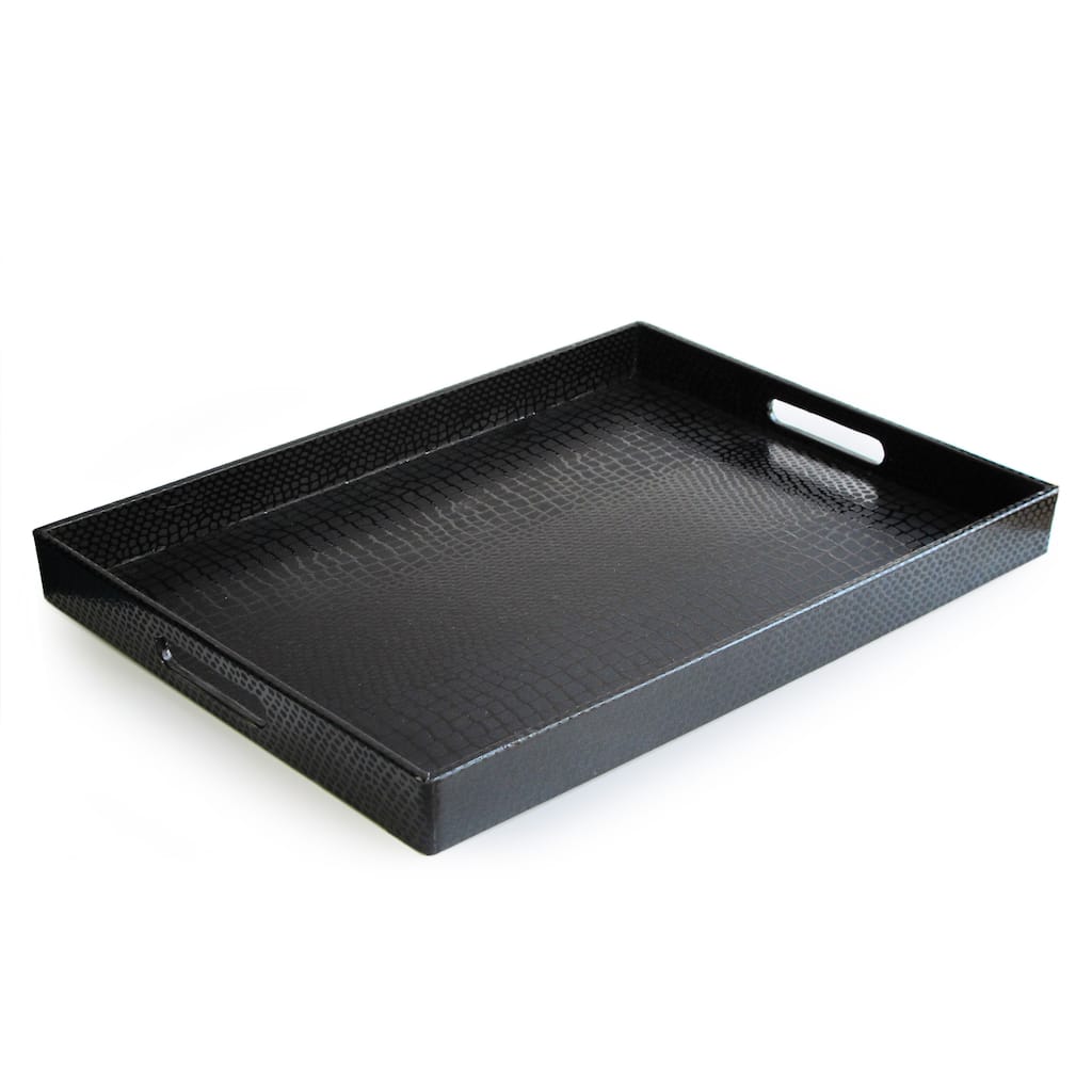 Black Serving Tray with Handles