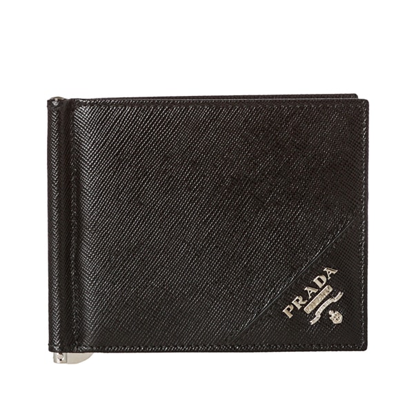 Shop Prada Saffiano Leather Money Clip Wallet - Overstock - 8107802