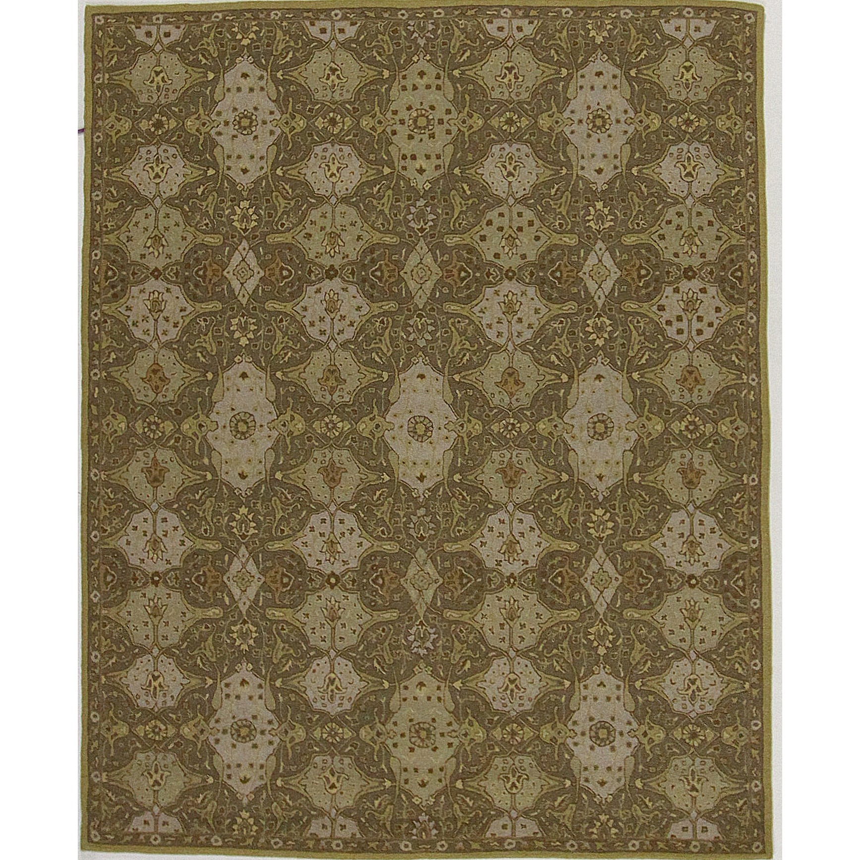 Hand tufted Brown Transitional Floral Wool Area Rug (5 X 8)