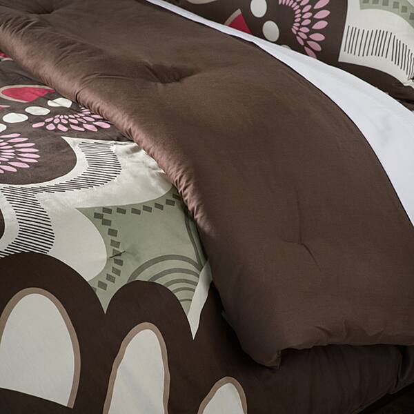 Shop Funky Floral Reversible 3 Piece Cotton Comforter Set Free