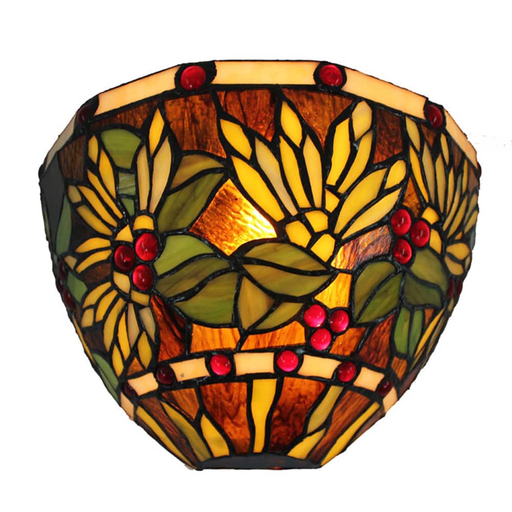 Amora Lighting Tiffany-style Style 1-light Floral Wall Lamp