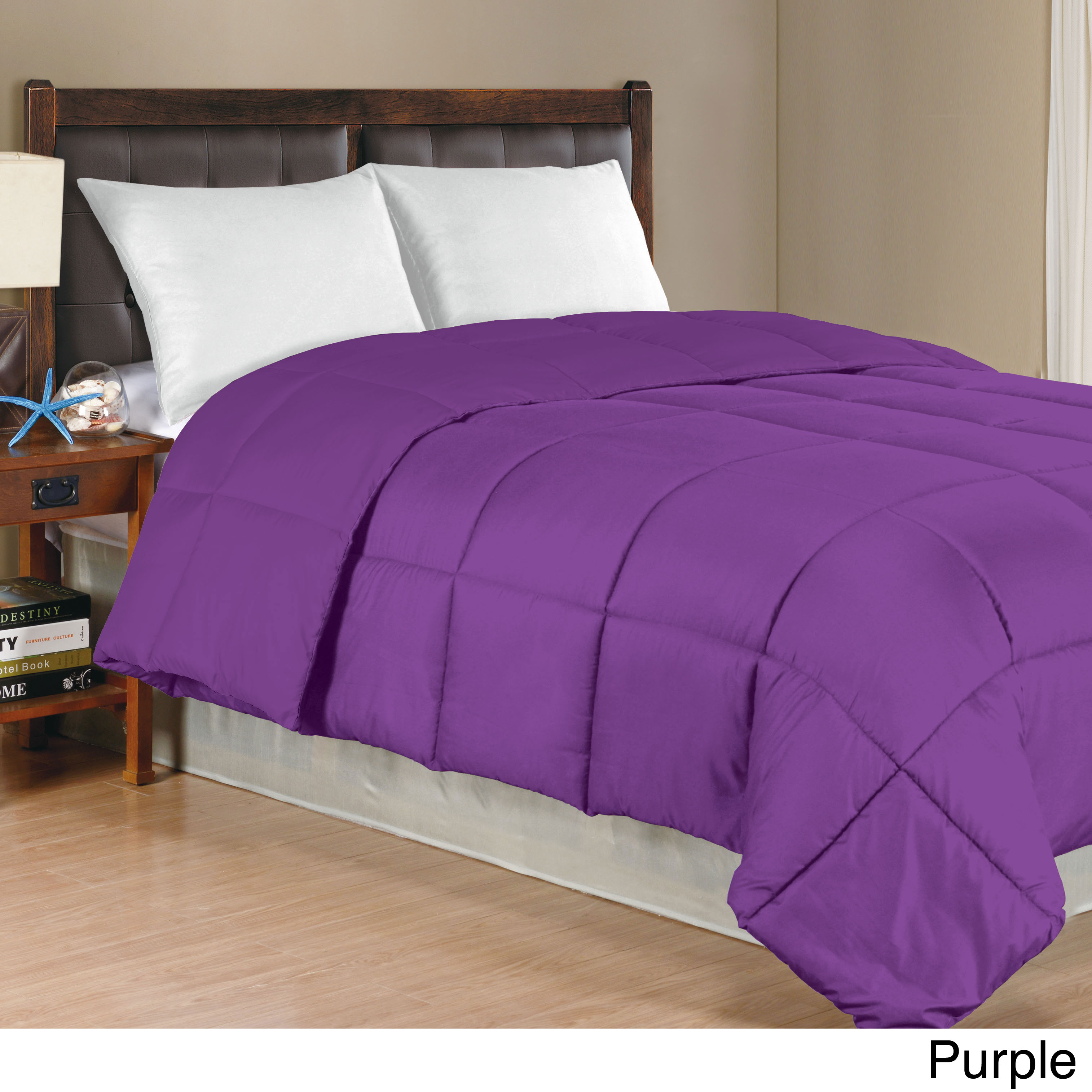 Inovatex Solid Color Microfiber Down Alternative Comforter Purple Size Twin