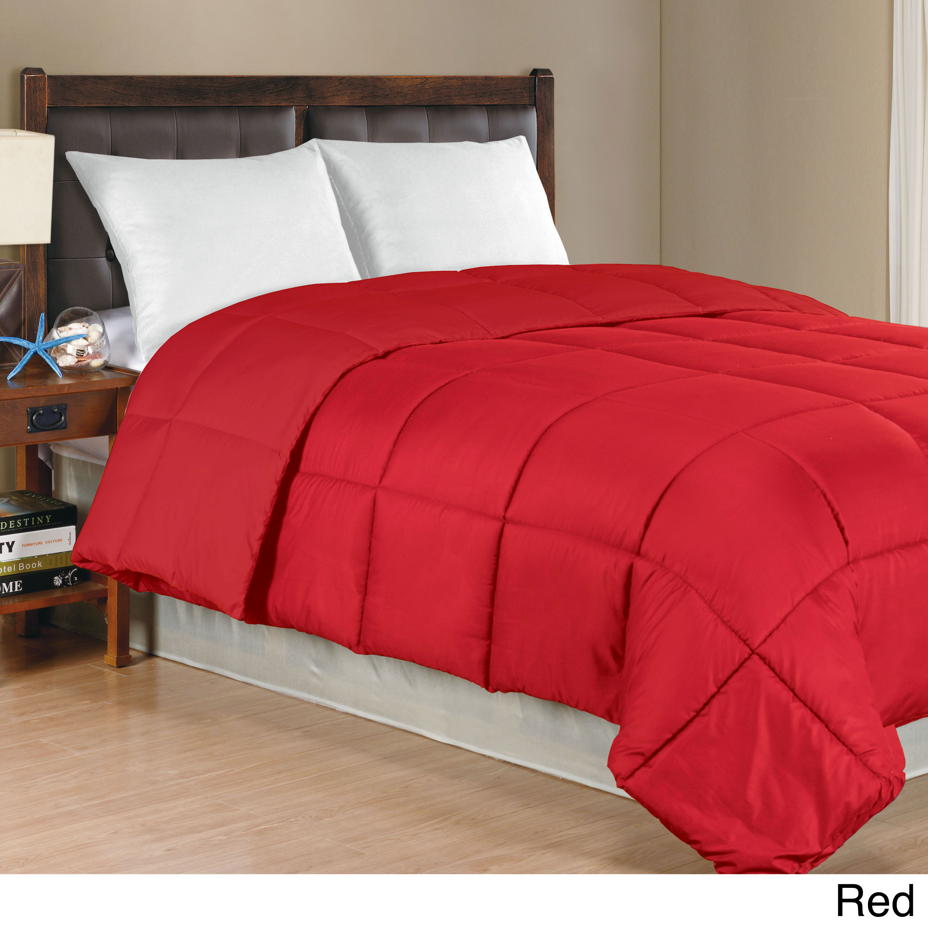 Solid Color Microfiber Down Alternative Comforter