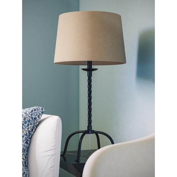 York 1-light Twisted Bronze Table Lamp