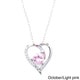 preview thumbnail 17 of 18, Fremada Rhodium Plated Silver Cubic Zirconia Heart Birthstone Necklace October