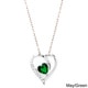 preview thumbnail 12 of 18, Fremada Rhodium Plated Silver Cubic Zirconia Heart Birthstone Necklace May