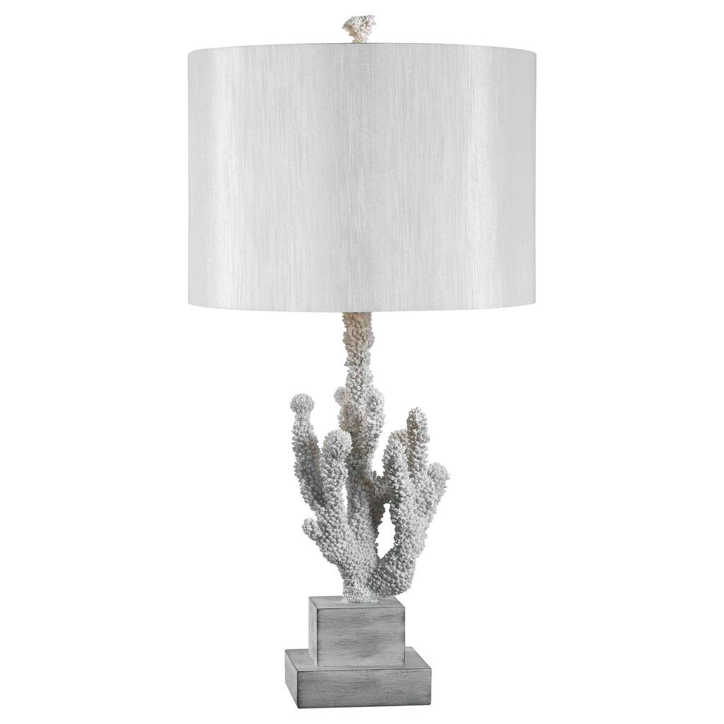 Design Craft White Resin Coral Reef 28-inch Table Lamp