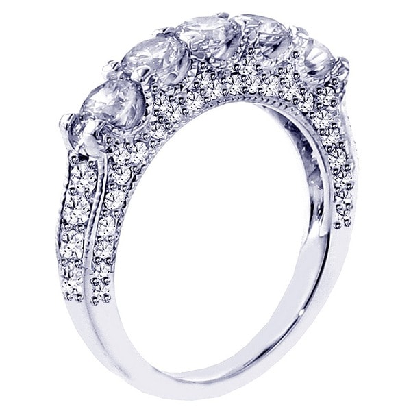 14k White Gold 2 1/2ct TDW Diamond Wedding Band. Opens flyout.