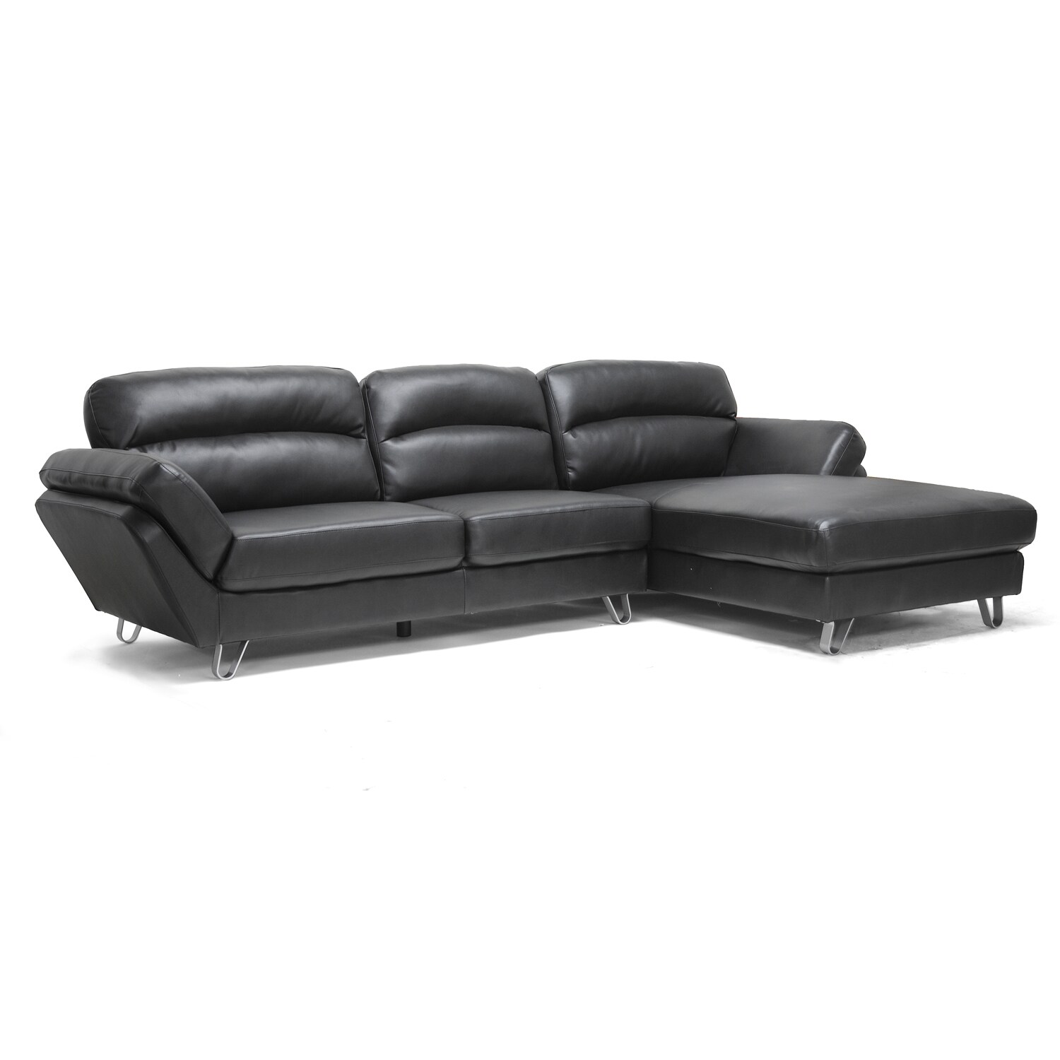 Baxton Studio Raimey Modern Leather Sectional Sofa