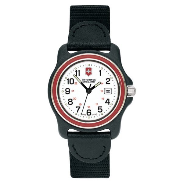 Victorinox Swiss Army Women's Original White Dial Red Bezel Nylon Watch ...