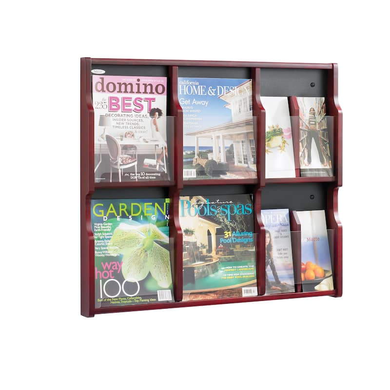 Safco Expose 6 Literature and 12 Pamphlet Literature Display - Mahogany