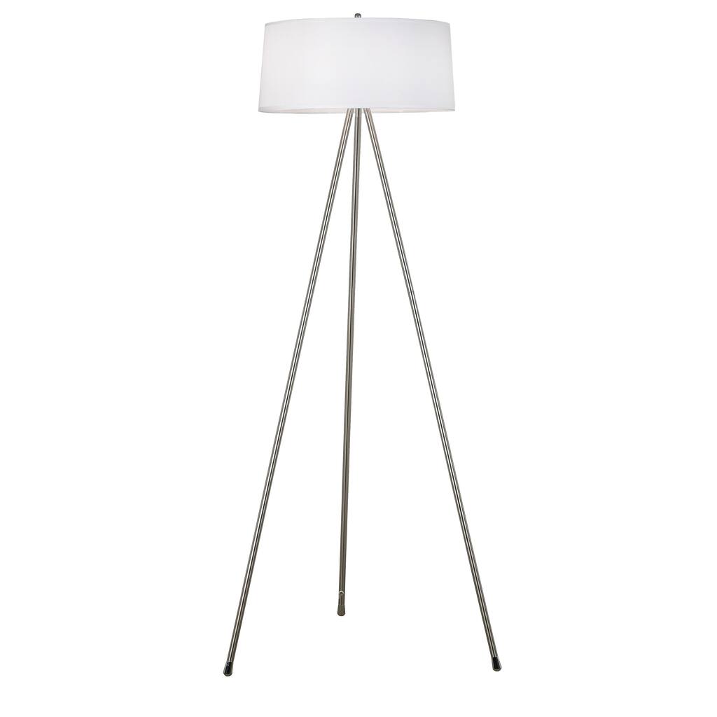 Latah 2-light Brushed Steel Floor Lamp