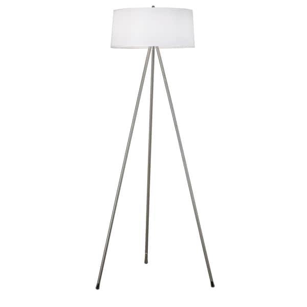 Latah 2 light Brushed Steel Floor Lamp Design Craft Floor Lamps