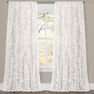 Novelty Shabby Chic Window Treatments For Less Oliver James Saville White Ruffled Curtain Panel