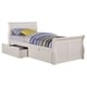 preview thumbnail 1 of 3, Donco Kids White Sleigh Bed with Under Bed Storage Drawers Twin