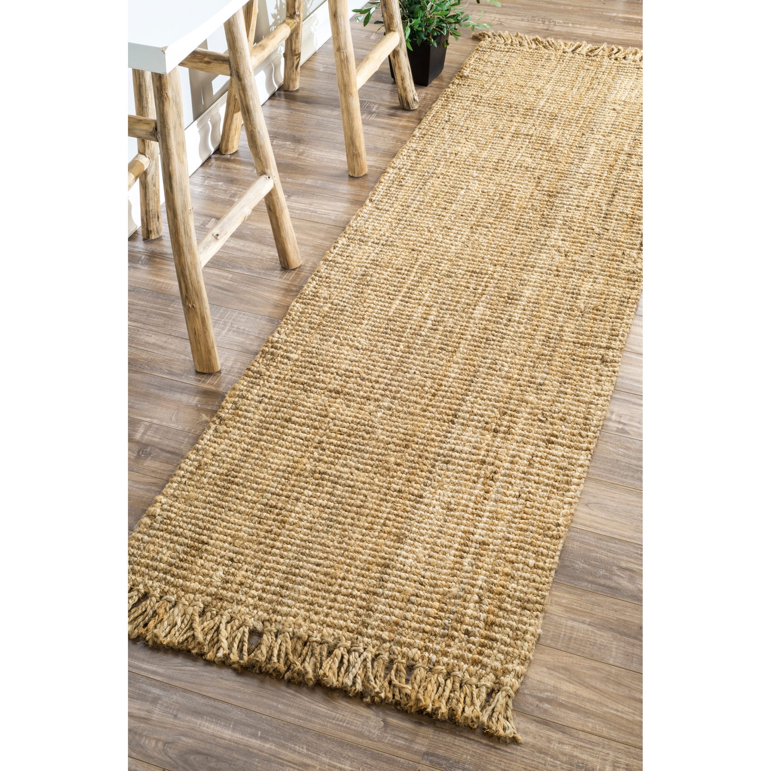 Nuloom Handmade Eco Natural Fiber Chunky Loop Jute Rug Runner (2 6 X 8)