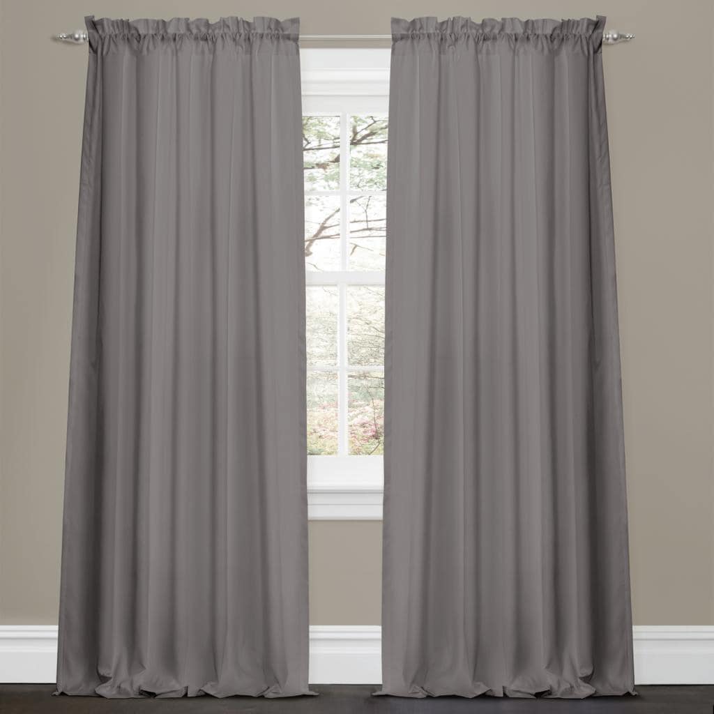 Lush Decor Lucia Grey 84 inch Curtain Panel Pair