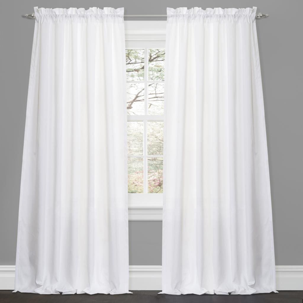 Lush Decor Lucia White 84 inch Curtain Panel Pair