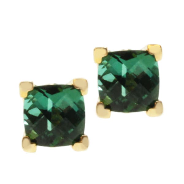 Michael Valitutti 14k Yellow Gold Green Tourmaline Stud Earrings Michael Valitutti Gemstone Earrings