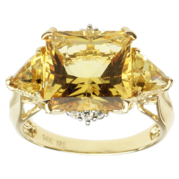 Shop Michael Valitutti 14k Yellow Gold Yellow Beryl and Diamond Ring ...